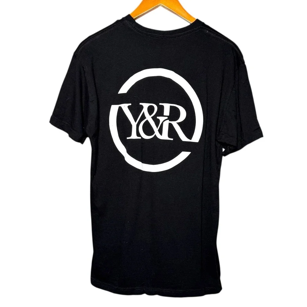Y&R Young & Reckless Short Sleeve T-Shirt Black Street Logo 100% Cotton Size L‎